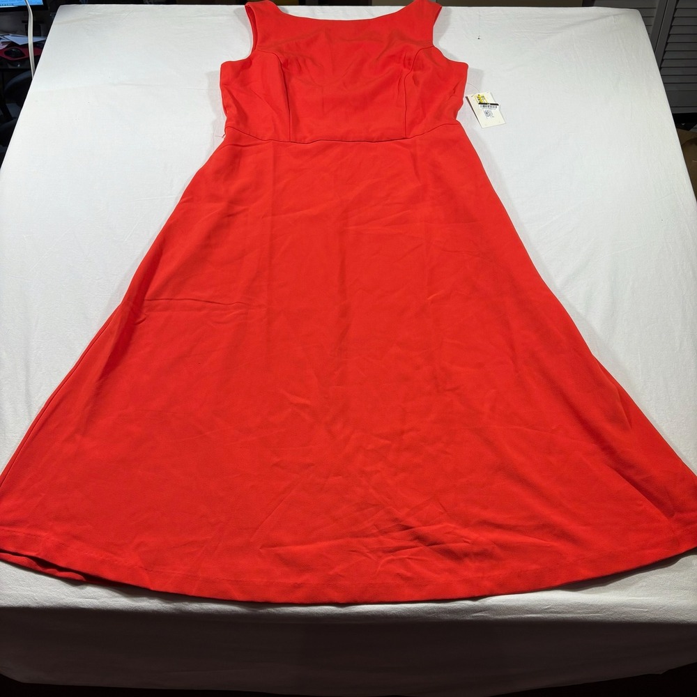 A New Day Fit & Flare Dress Women Large Red NEW